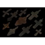 LOT OF MEDIEVAL / POST MEDIEVAL BRONZE CROSSES