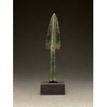 ANCIENT GREEK HOPLITE SOCKETED BRONZE SPEAR