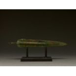 STUNNING ANCIENT BRONZE SWORD ON STAND