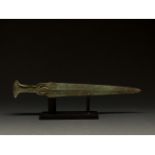 STUNNING ANCEINT BRONZE SWORD WITH IBEX HANDLE