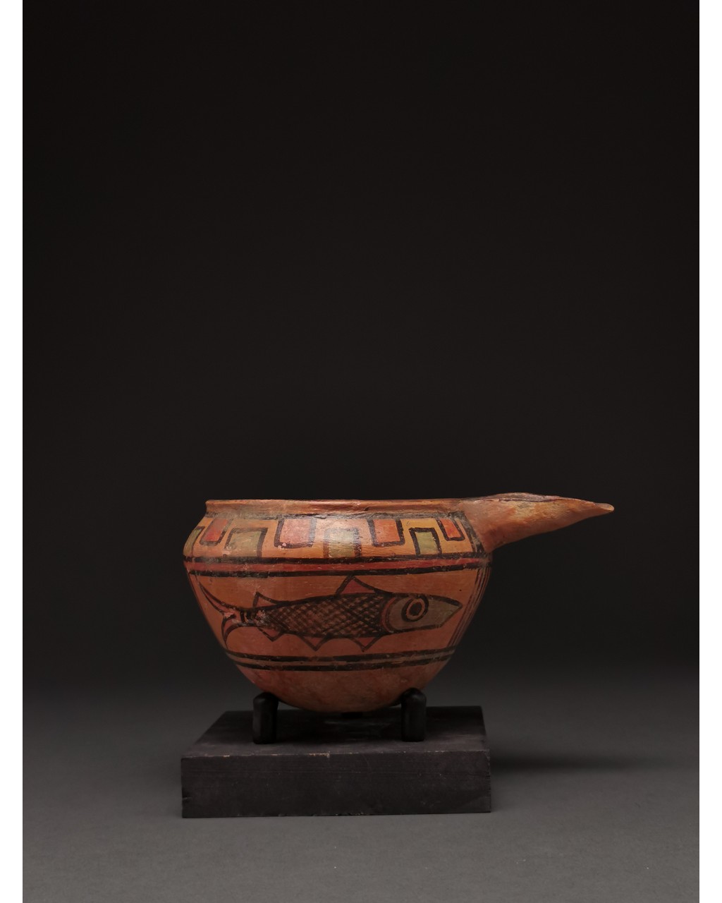 INDUS VALLEY, PAINTED POTTERY VESSEL WITH ANIMALS