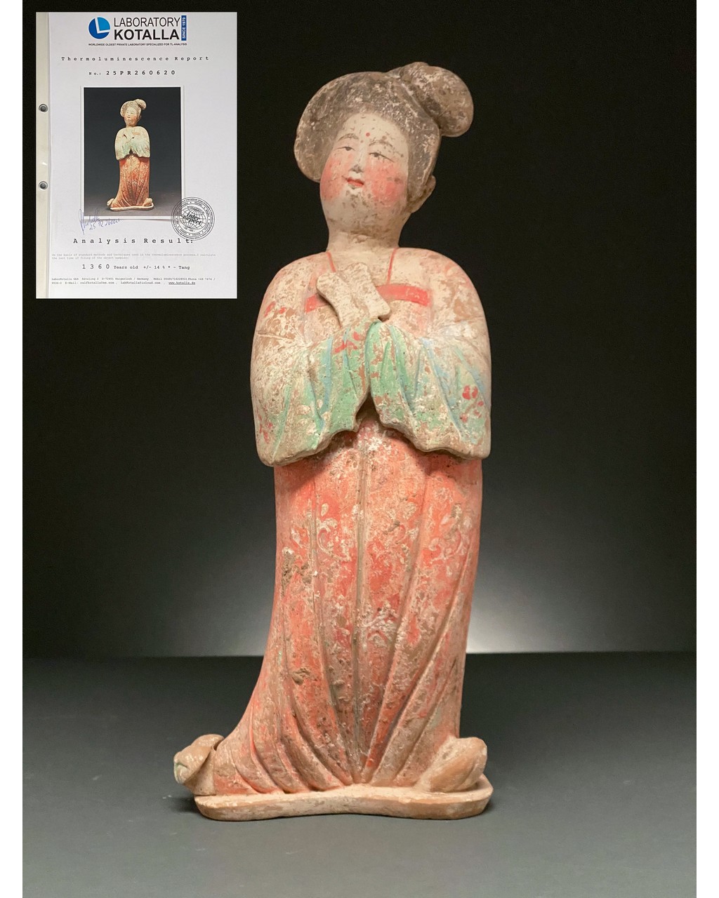 CHINA, TANG DYNANSTY POTTERY COURT LADY - TL TESTED - Image 2 of 10