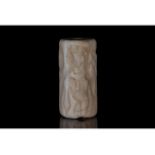 AKKADIAN CYLINDER SEAL WITH ANIMAL DESIGN - ORIGINAL PAPERWORK