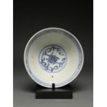 CHINA, MING DYNASTY BLUE AND WHITE PORCELAIN BOWL