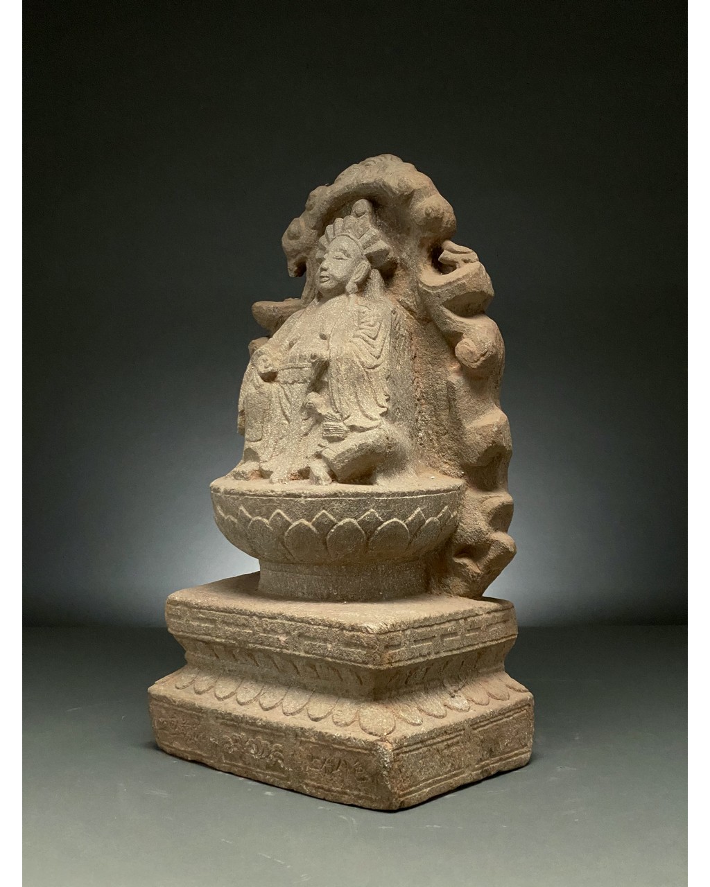 CHINA, MING DYANSTY STONE BUDDHA ON PEDESTAL - Image 2 of 8