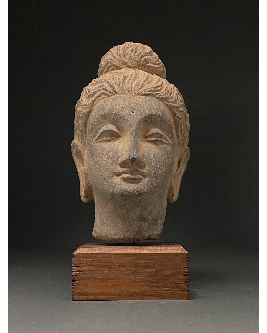 GANDHARA, SCHIST STONE HEAD OF BUDDHA