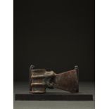 WESTERN ASIA, LURISTAN BRONZE BATTLE AXE WITH TIGER HEAD