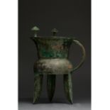 CHINA, SHANG DYNASTY BRONZE RITUAL JIA VESSEL - XRF TESTED