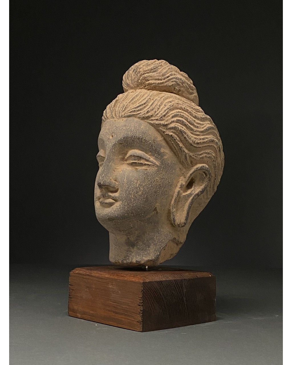 GANDHARA, SCHIST STONE HEAD OF BUDDHA - Image 2 of 12