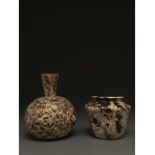 WESTERN ASIA, SASSANIAN PAIR OF GLASS FLASKS