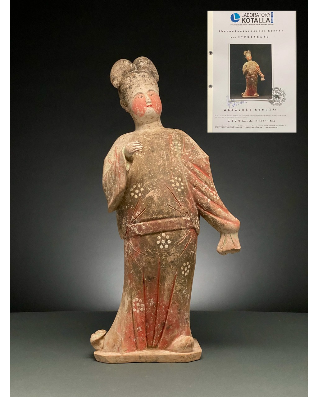 CHINA, TANG DYNASTY POTTERY COURT LADY - TL TESTED - Image 2 of 8