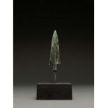 ANCIENT BRONZE SPEAR ON STAND