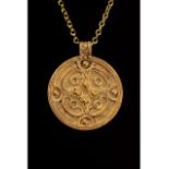 MEROVINGIAN GOLD PENDANT WITH FILIGREE