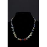 ROMAN BEADED GLASS AND STONE NECKLACE