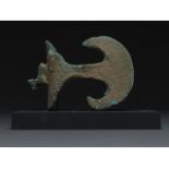 RARE AMLASH BRONZE AXE WITH ANIMAL