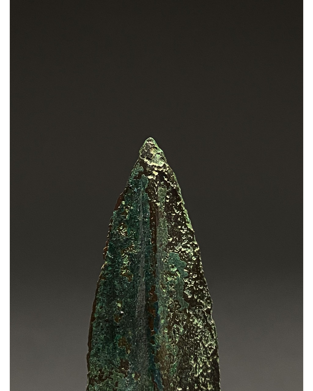 ANCIENT BRONZE SPEAR ON STAND - Image 2 of 3