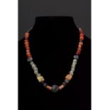 ROMAN GLASS AND STONE BEADED NECKLACE