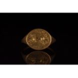 HELLENISTIC GOLD RING WITH CHARIOT - XRF TESTED