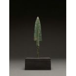 ANCIENT BRONZE SPEAR ON STAND