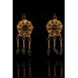 ROMAN GOLD EARRINGS WITH GEMS