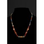 ROMAN STONE AND GLASS BEADED NECKLACE