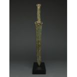 RARE CHINESE WARRING STATES BRONZE DAGGER