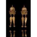 ROMAN GOLD ELABORATELY DECORATED EARRINGS