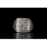 VIKING AGE SILVER RING WITH NIELLO DECORATION