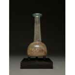 TALL ROMAN RIBBED GLASS UNGUENTARIUM