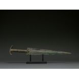 ANCIENT BRONZE SWORD WITH "SKULL CRUSHER" HANDLE