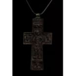 LARGE CRUSADERS ERA BRONZE CROSS WITH ST. GEORGE