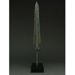 ANCIENT BRONZE SPEAR HEAD - SUPERB PATINA