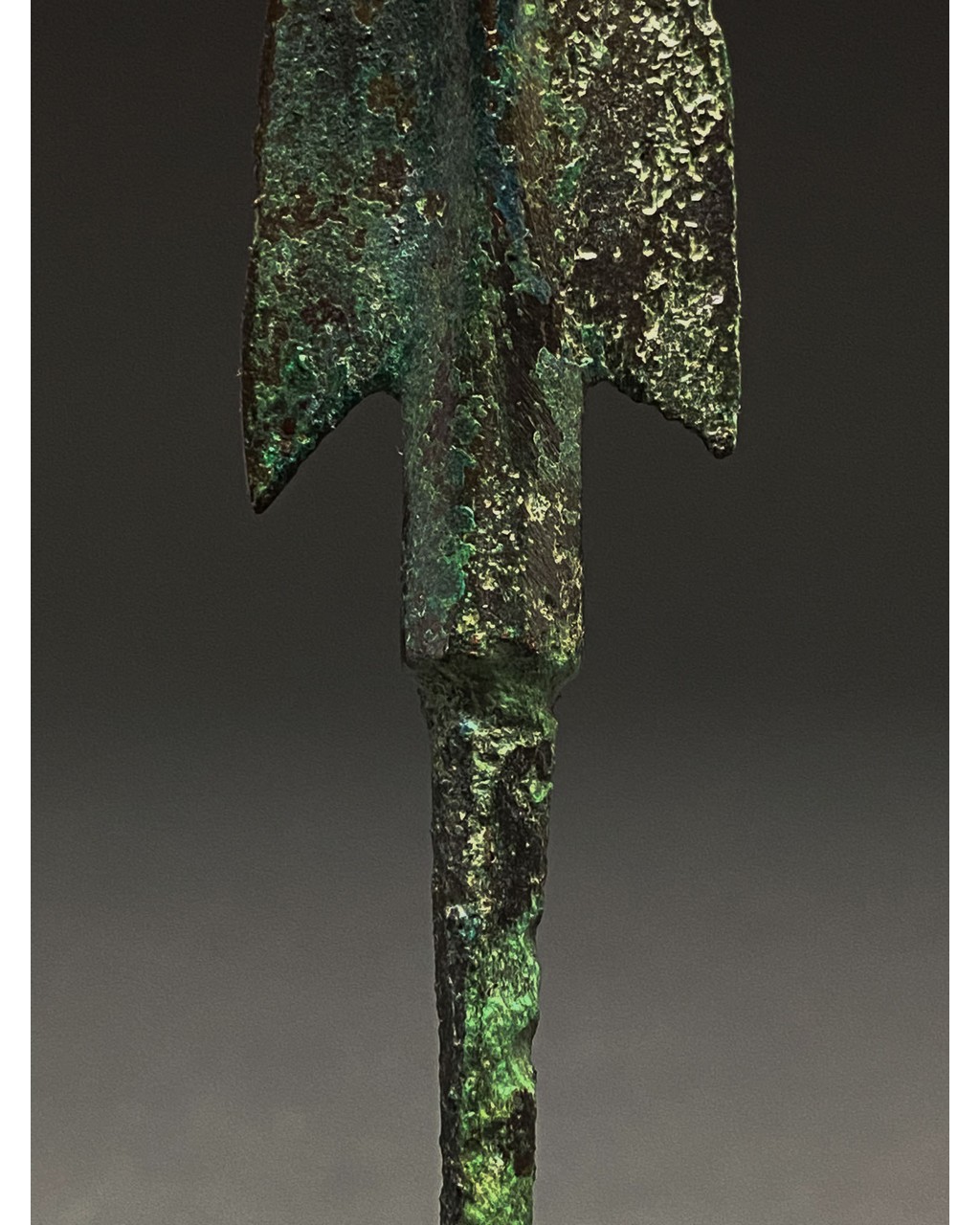 ANCIENT BRONZE SPEAR ON STAND - Image 3 of 3
