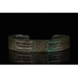 VIKING ERA BRONZE BRACELET WITH DECORATION