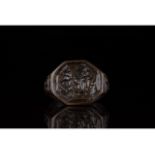 RARE MEDIEVAL RING WITH THE JUDGEMENT OF KING SOLOMON