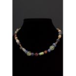 ROMAN GLASS AND STONE BEADED NECKLACE