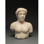 ANCIENT ROMAN STYLE MARBLE HEAD AND TORSO OF APOLLO