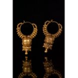 ROMAN GOLD ELABORATELY DECORATED EARRINGS