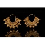 GREEK HELLENISTIC GOLD FILIGREE EARRINGS