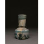 RARE LATE ROMAN GLASS DECORATED GLASS FLASK