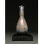 TALL ROMAN RIBBED GLASS UNGUENTARIUM