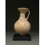 LARGE ROMAN GLASS FLASK WITH HANDLE