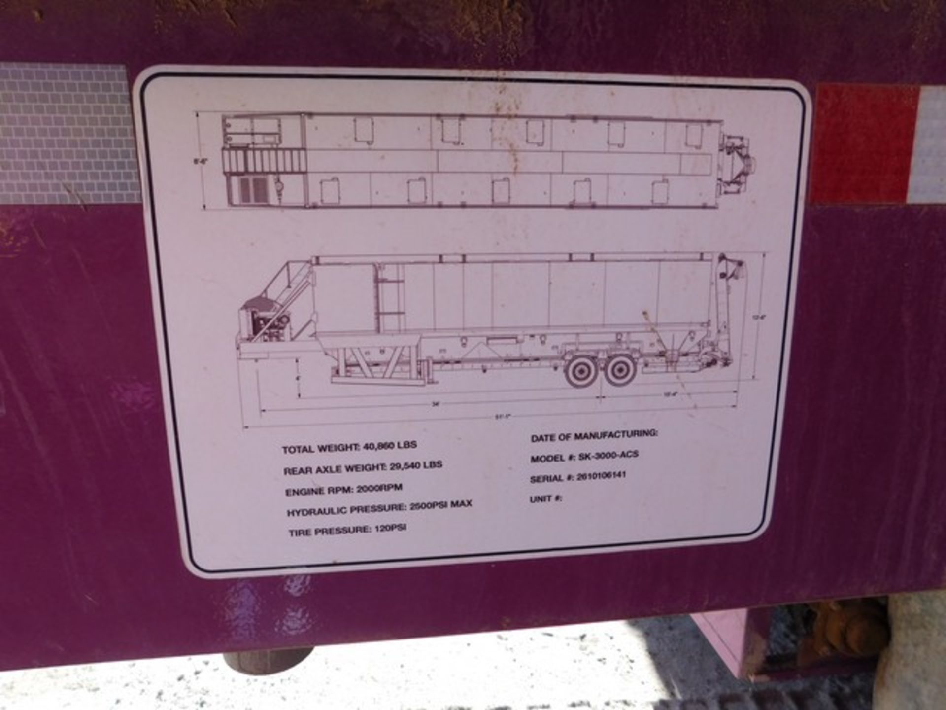 Located in YARD 2 - Odessa, TX (FSF004) (X) CONVEY ALL SK3000 SAND KING, SN- 261010614, HYDRAULICS - Bild 3 aus 4