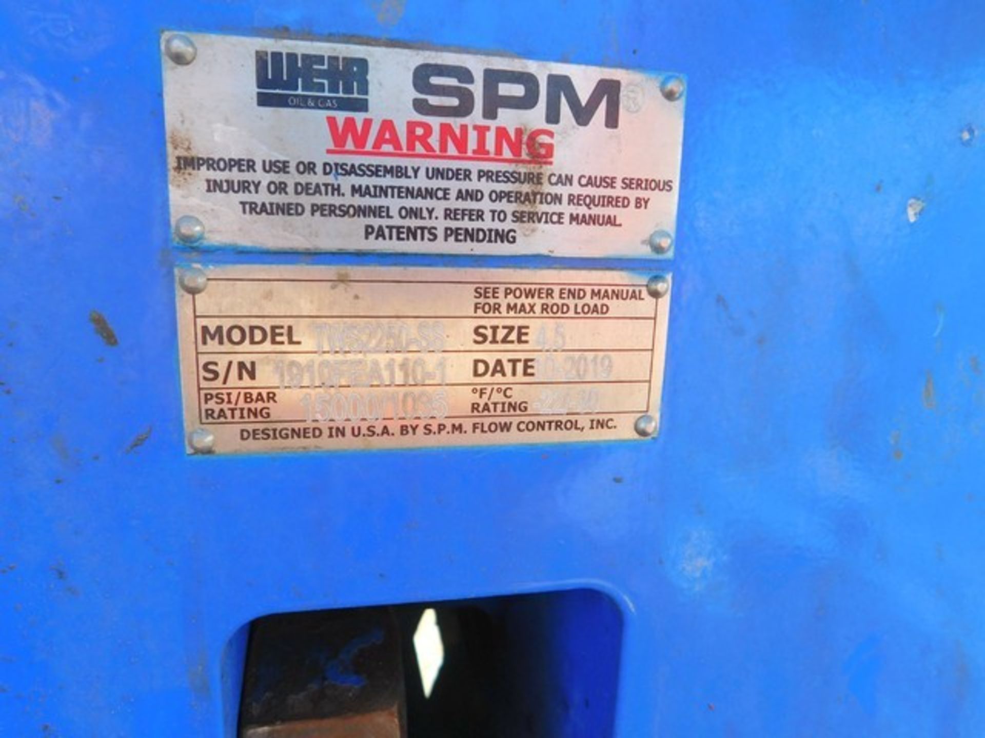 Located in YARD 2 - Odessa, TX (FPF078) 2013 SPM TWS2400 TRIPLEX FRAC PUMP, P/B CAT 3512C DIESEL - Image 7 of 10