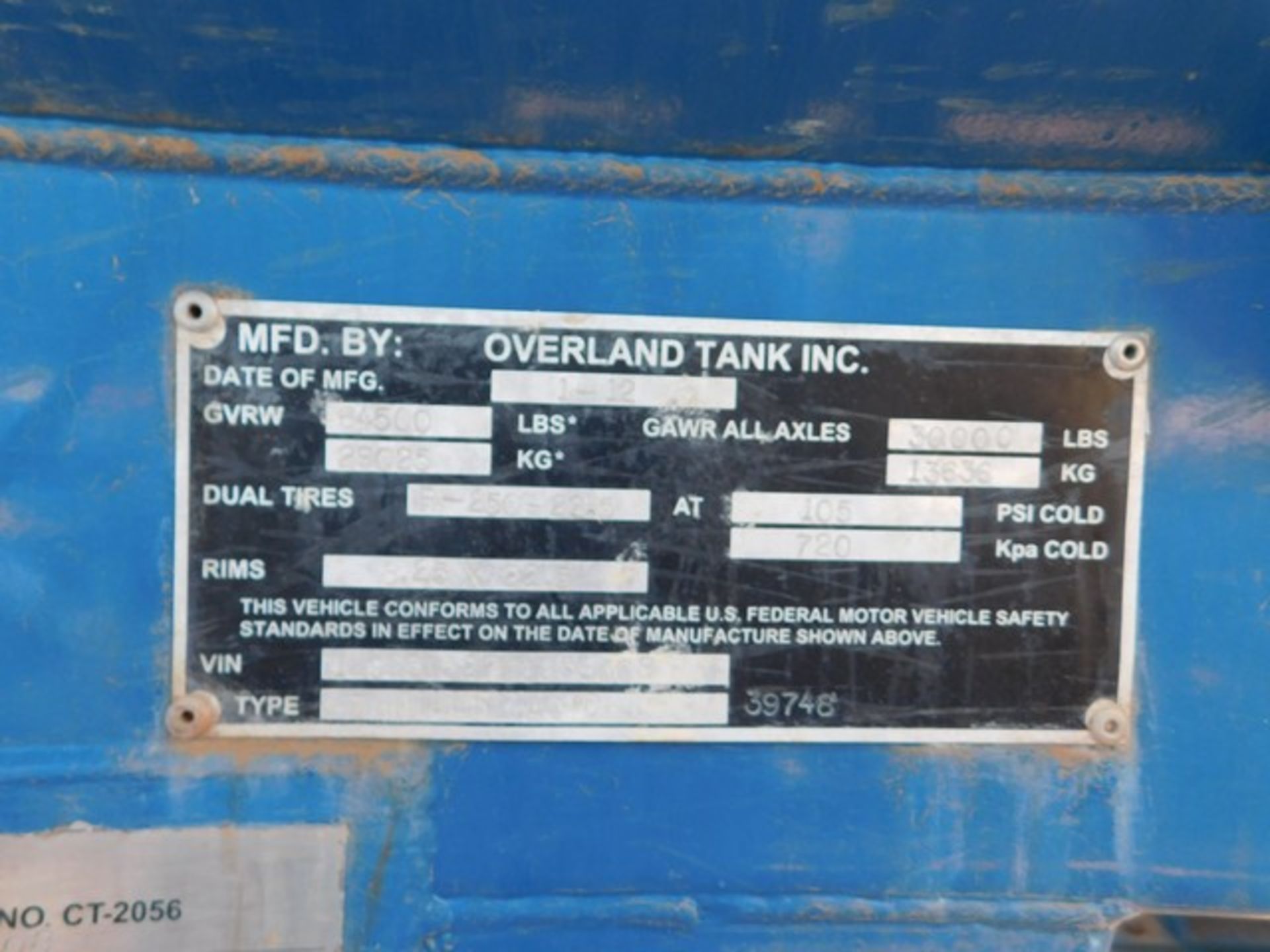 Located in YARD 2 - Odessa, TX (ATF023) (X) 2012 OVERLAND TANK 5000 GAL (3) COMPARTMENT ACID - Image 4 of 6
