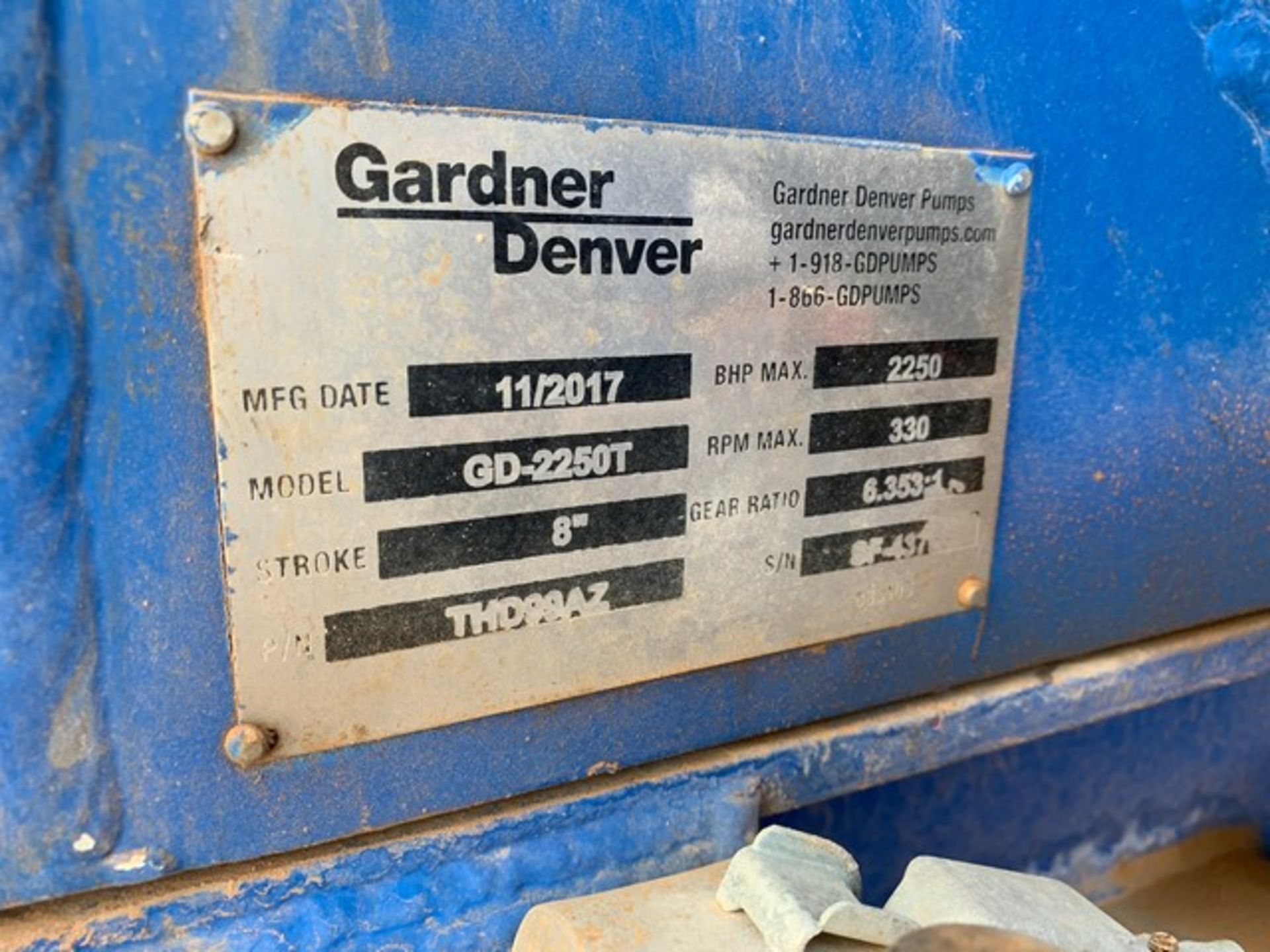 Located in YARD 2 - Odessa, TX (FPF061) 2017 GARDNER DENVER 2250T TRIPLEX FRAC PUMP, P/B CUMMINS - Image 3 of 9