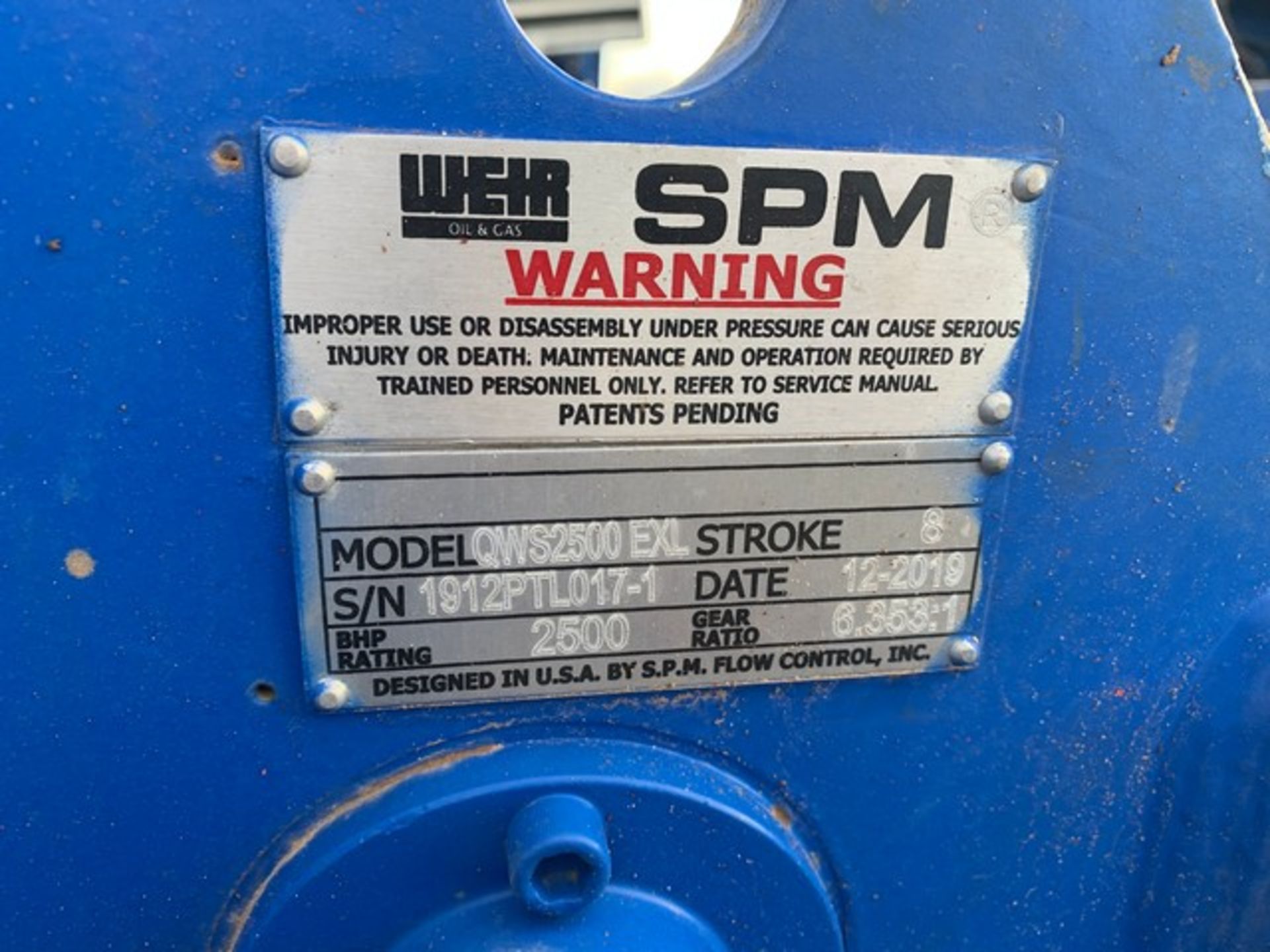 Located in YARD 2 - Odessa, TX (FPF904) 2019 SPM QWS2500 QUINTUPLEX FRAC PUMP, P/B CAT 3512C - Image 8 of 9