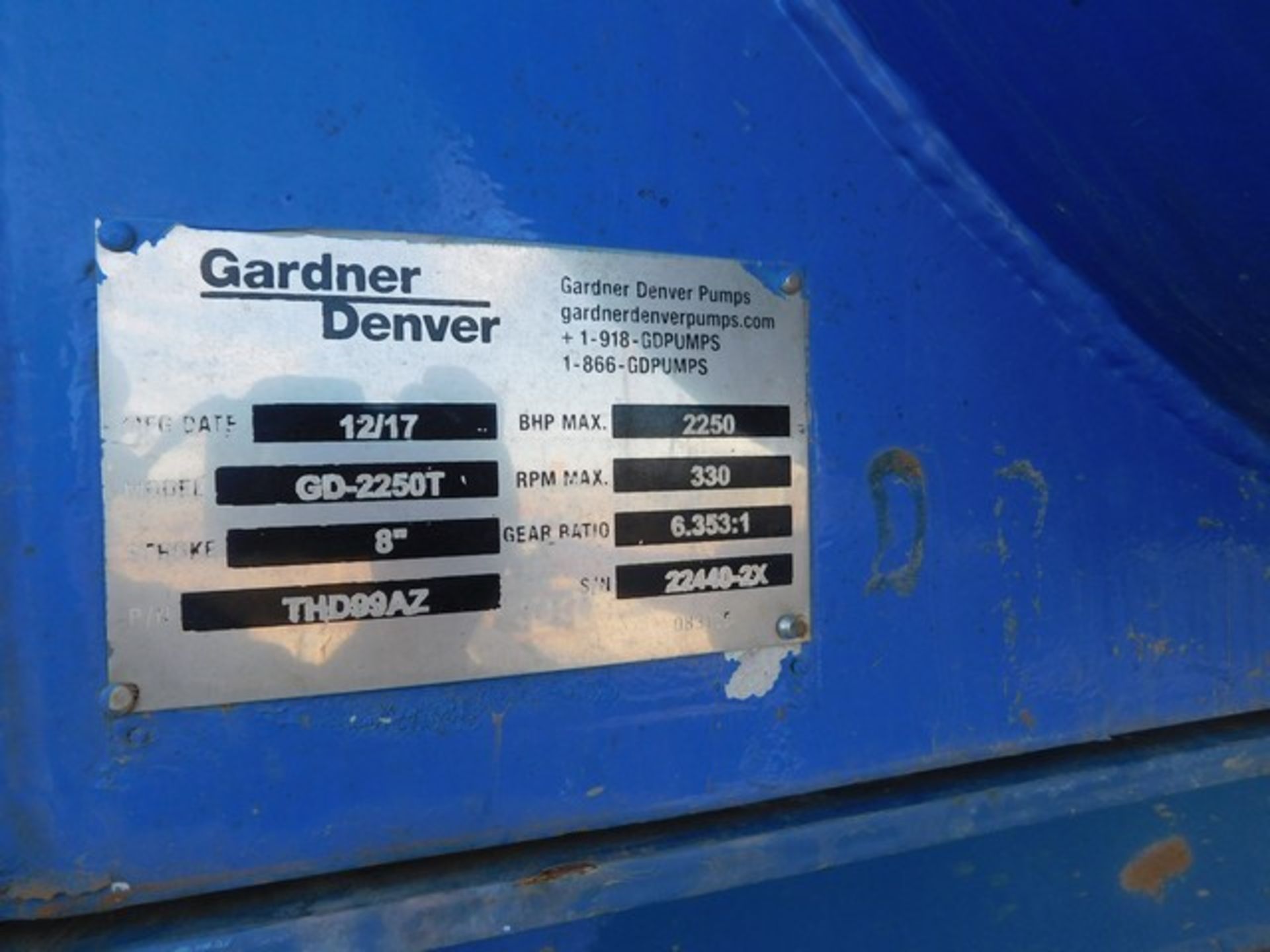 Located in YARD 2 - Odessa, TX (FPF202) 2017 GARDNER DENVER 2250T TRIPLEX FRAC PUMP, P/B CUMMINS - Image 7 of 12