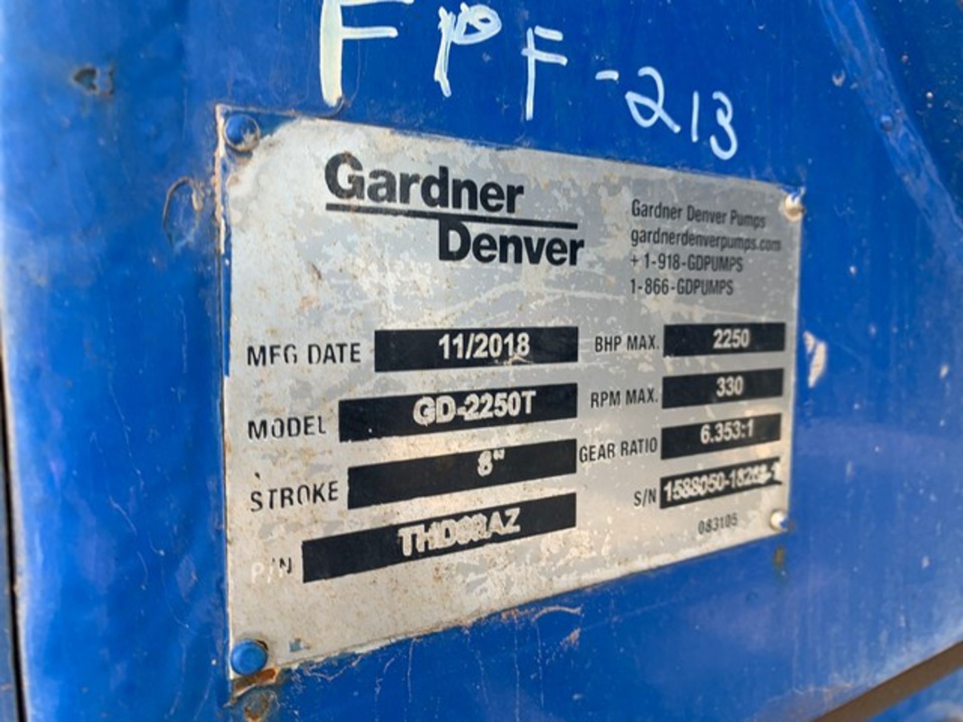 Located in YARD 2 - Odessa, TX (FPF213) 2018 GARDNER DENVER 2250T TRIPLEX FRAC PUMP, P/B CUMMINS - Bild 3 aus 9