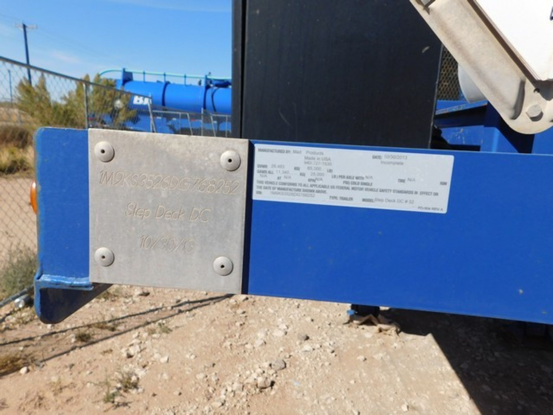 Located in YARD 2 - Odessa, TX (APF011) (X) 2013 OES SGL PUMP ACID FRAC SPREAD AXLE TRAILER, VIN- - Image 9 of 10